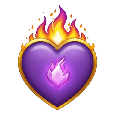 Fire purple heart sticker