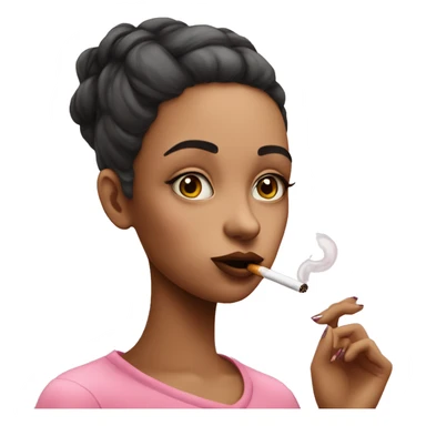 girl with baggy eyes smoking a cigarette but make it pink sticker