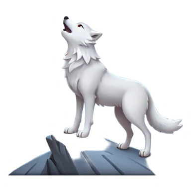 white wolf howling in full moon sticker