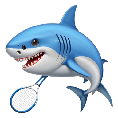 tiburón con tenis azules sticker