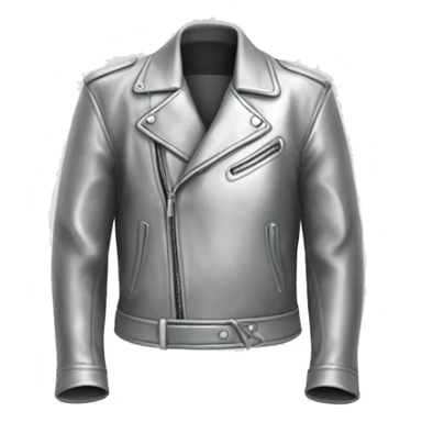 Realistic isolated silver fashion leather jacket. sticker