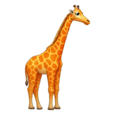 giraffa orange clothes sticker