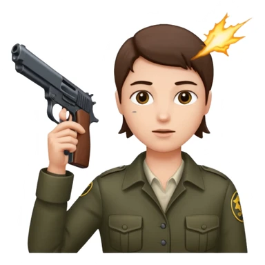 Hand holding gun to head sticker