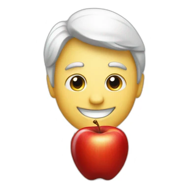 smiling red apple working as a trader sticker