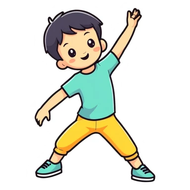Dancing kid sticker