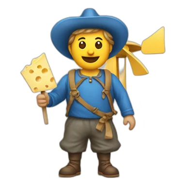 Dutch Guy with cheese and windmill sticker