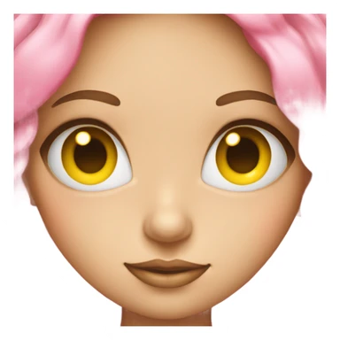 regular yellow emoji but has lashes and a pink bow on top sticker