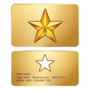 business card with a star symbol sticker