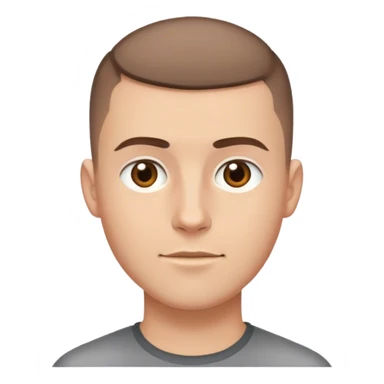 white male with brown hair buzzcut sticker
