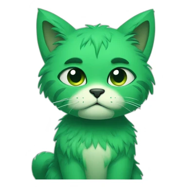 green furry anthro sad cat sticker
