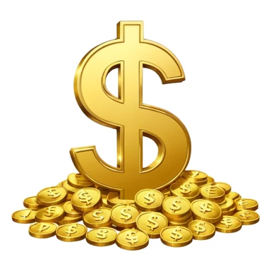 dollar sign with sparkles surrounded by coins sticker