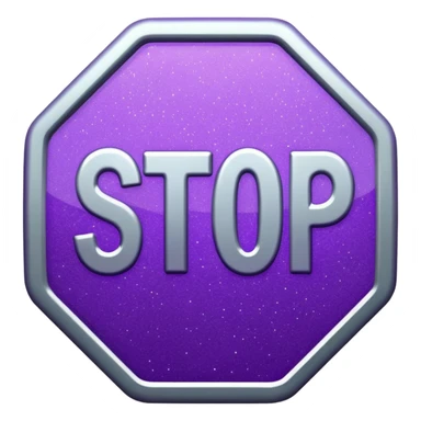 glitter purple symbol stop sticker