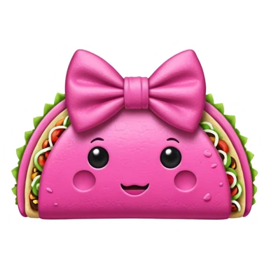 Pink taco with bow sticker