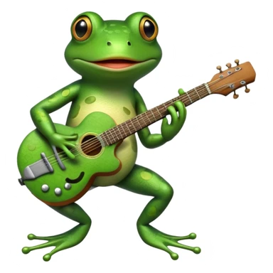Frog playing on guitar  sticker
