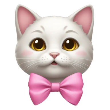 cute cat w a pink bow sticker