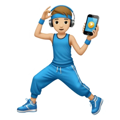 street dancer boy with music player sticker