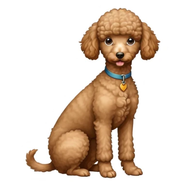 Super Skinny - Light Brown - Poodle - Sitting - No Decorations sticker