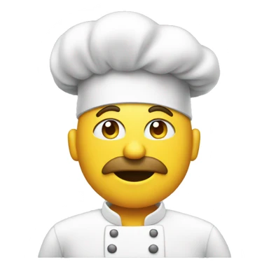 Sweating chef over food sticker