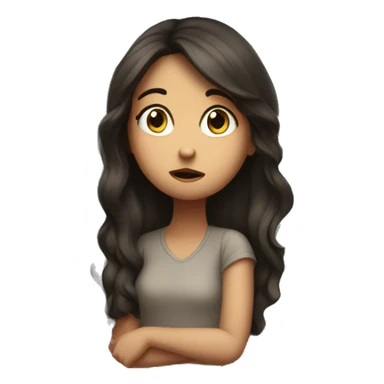 Brunette girl looking out of window sad sticker