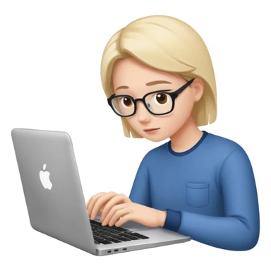 person analyzing data on a laptop sticker