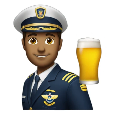 Airline pilot drinking corona beer sticker