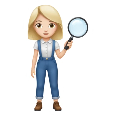 girl with a magnifying glass pants sticker