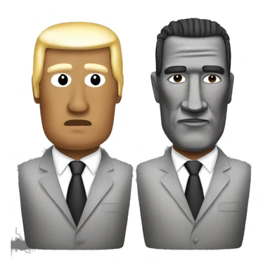 Moai with trumps hair piece sticker