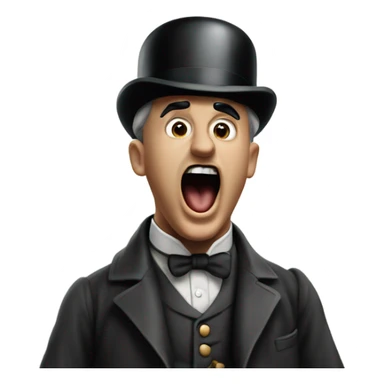 Charlie chaplin screaming in germany sticker