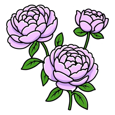 lilac pastel peonies sticker