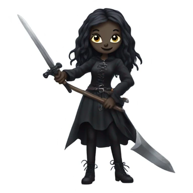Goth witch holding a sword sticker