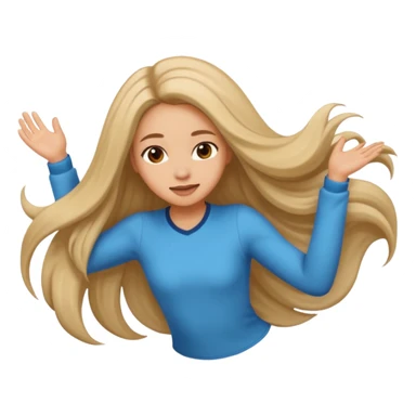 Girl doing a flip hair sticker