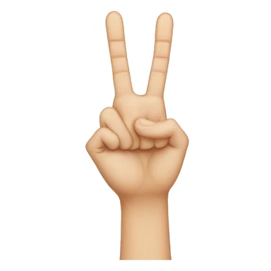 a hand holding up 3 fingers. Index, middle and ring finger like a peace sign sticker