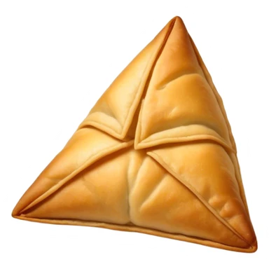 Samosa Cinematic Realistic Samosa Snack Emoji, depicted as a crispy, golden triangular pastry filled with spiced vegetables or meat, rendered with rich textures and vibrant, appetizing lighting. sticker