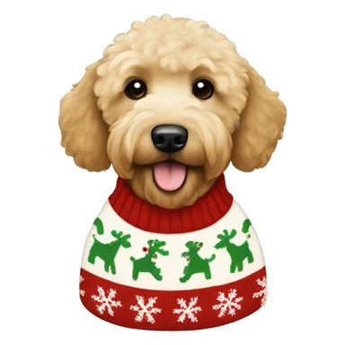 goldendoodle Christmas sweater sticker