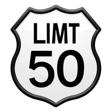 50 speed limit sticker
