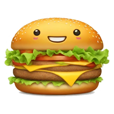 happy burger with face sticker