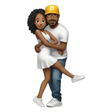 Une danseuse de hip-hop et son enfant  sticker