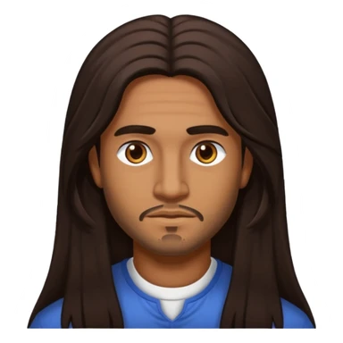 Antonio Te Maioha with dark brown long hair sticker