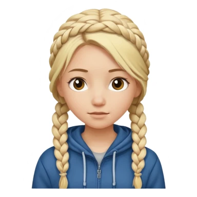 hoodie which cover her hair blonde girl with braided hair sticker