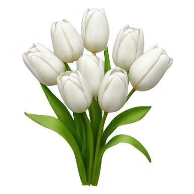 White tulip bouquet  sticker