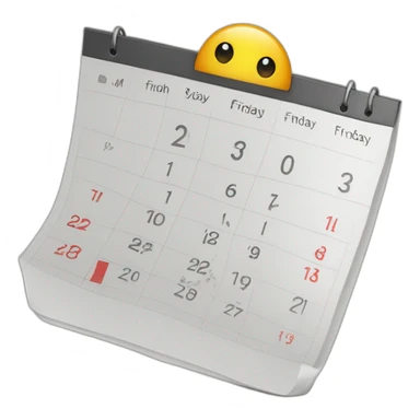 calendar with friday sticker