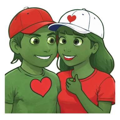 A boy giving heart to her lover sticker