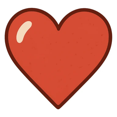 flat toon style heart sticker