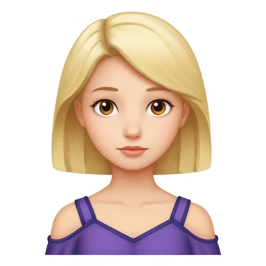 and girl with her shoulder with 6 7 on the top sticker