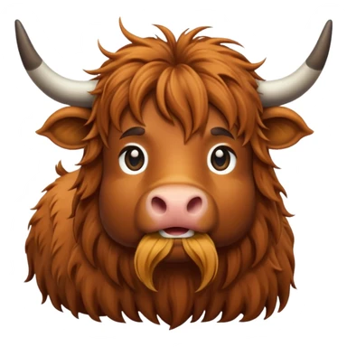 Single color highland cow emoji sticker
