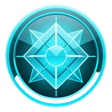 Minimal futuristic UI icon for "documentation", thin crystal lines, neon cyan glow, dark sci-fi interface style, flat symbol design, glass hologram effect, sharp geometry, centered, transparent background, no object, no cartoon, no pixel art, no 3D character, 100x100 px sticker