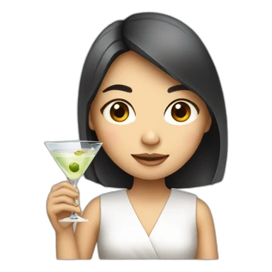 Singaporean girl with a martini sticker