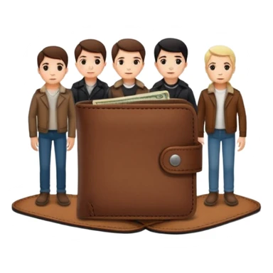 Billetera encontrada en el piso con personas al rededor personas blancas sticker