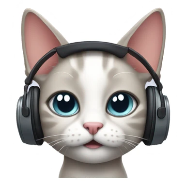  cat w headhones sticker