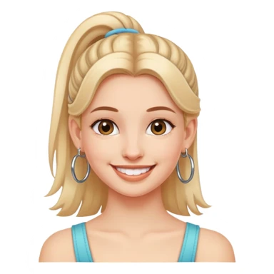 smiling girl with hoop earrings sticker
